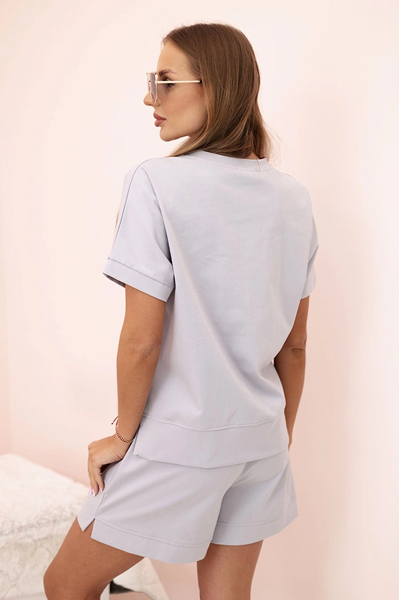 32932_3 Moteriškas punto trumpomis rankovėmis ir šortais - Image 3