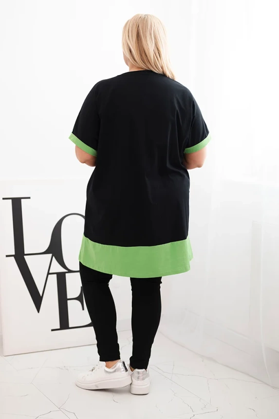 33013_2 moteriška Plus Size tunika su gėlių raštu ir dekoratyviniais perliukais - Image 3