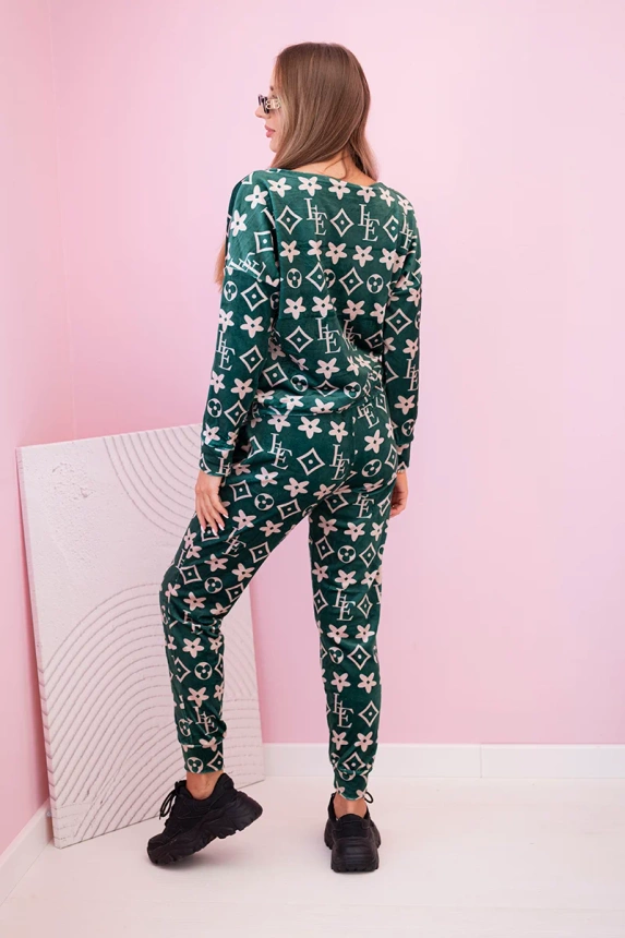 33097_2 Moteriškas veliūrinis su monograma + smėlio - Image 3