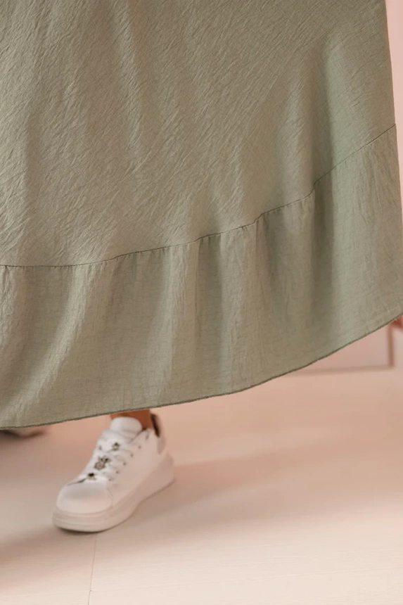 33230_4 Moteriška Plus Size suknelė trumpomis rankovėmis ir raukiniais iš lengvos viskozės - Image 4