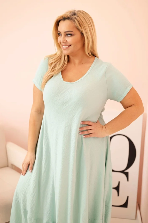 33236_3 Moteriška Plus Size viskozinė suknelė su abstrakčiu raštu - Image 2