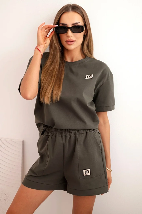 33325_3 Moteriškas punto su trumpomis rankovėmis ir laisvais šortais