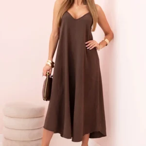 Muslino suknelė su dirželiais