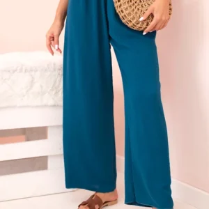 Kelnės su plačiomis kojomis jūrinės