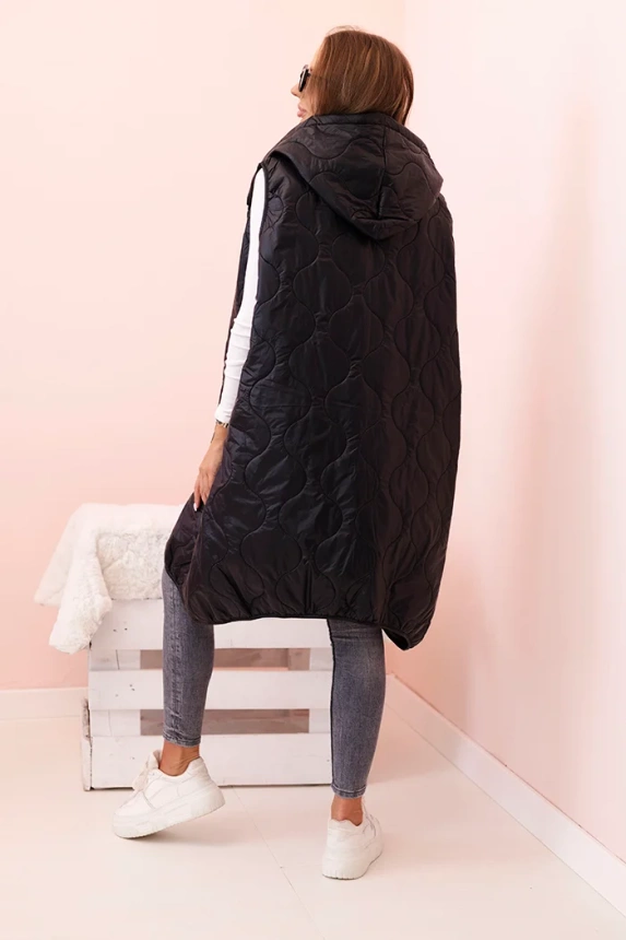 33698_2 Moteriška pūkinė liemenė Plus Size su kapišonu užtrauktuku - Image 3