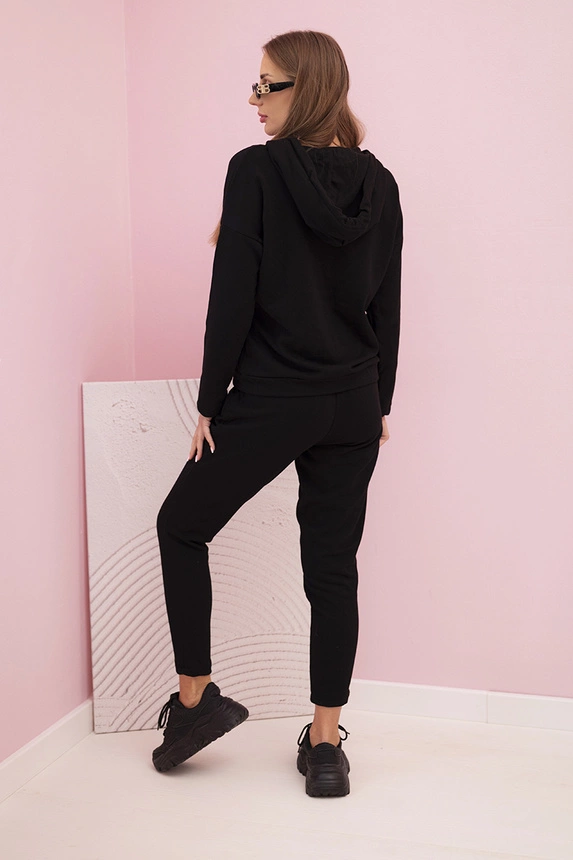 33837_2 Moteriškas medvilninis džemperių su gobtuvu ir spauda - Image 3