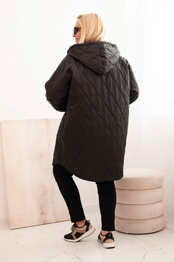 33935_2 Moteriška Plus Size pamušalinė striukė su gobtuvu ir užrašu HOPE - Image 3