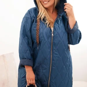 Moteriška Plus Size pamušalinė striukė su kapišonu ir užrašu HOPE