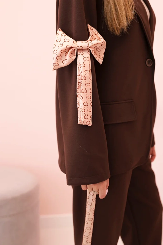 34032_4 Moteriškas su viskoze – švarkas su atvartais ir kelnės su juostele - Image 4