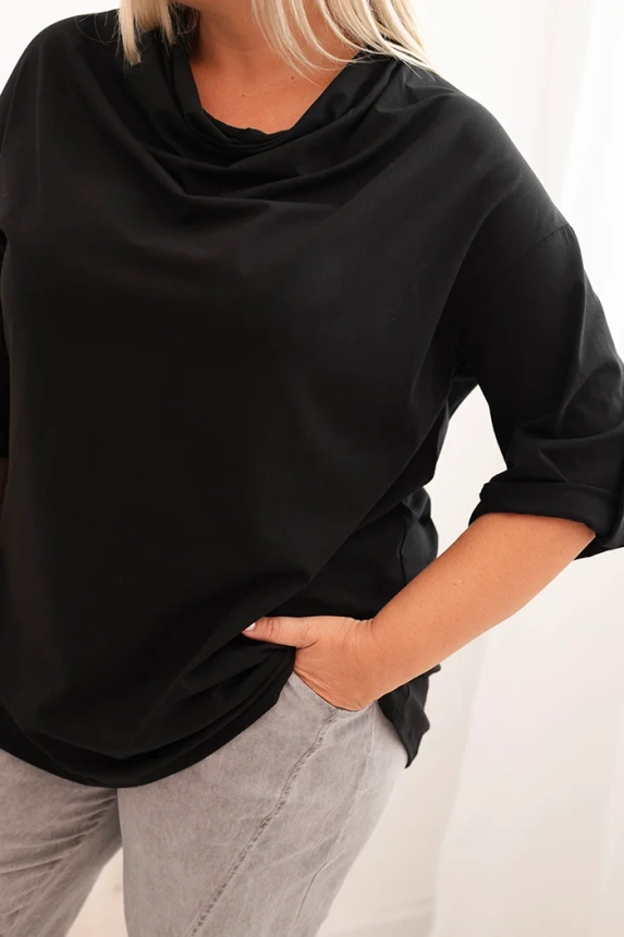 34167_4 Moteriška Plus Size palaidinė su medvilne laisvu kirpimu su vandens iškirpte - Image 4