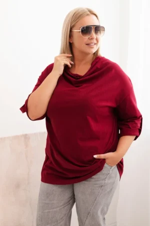 Moteriška Plus Size marškinėliai su medvilne laisvo kirpimo vandens iškirpte