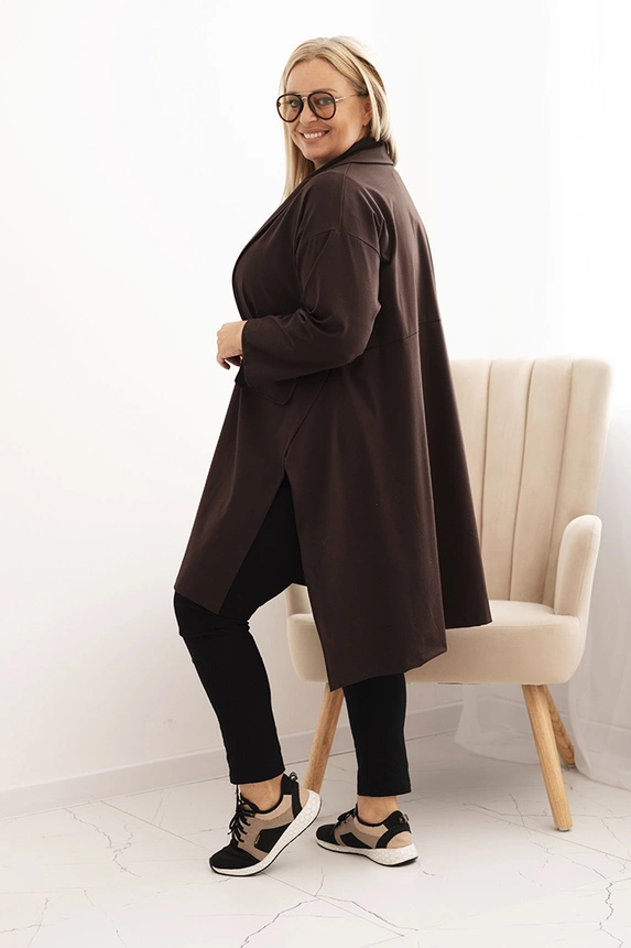 34208_1 Damska narzutka Plus Size Punto su medvilne, užsegama mygtuku - Image 2