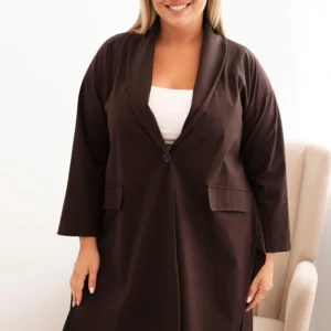 Damska narzutka Plus Size Punto su medvilne, užsegama mygtuku