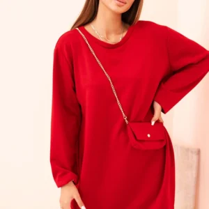 Moteriška viskozinė suknelė Plus Size su grandinėlės rankine