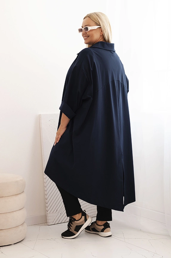 34220_1 Moteriška Plus Size Punto striukė su medvilne ir mygtukais - Image 3