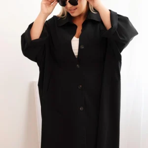 Moteriška Plus Size Punto striukė su medvilne ir sagomis