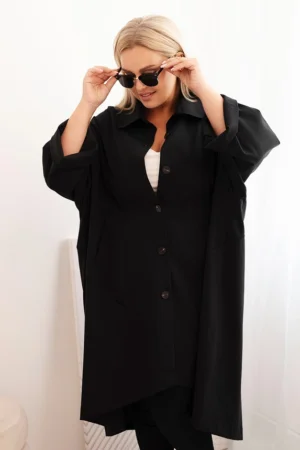 Moteriška Plus Size Punto striukė su medvilne ir sagomis