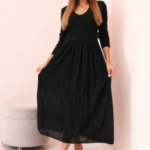 Ilga suknelė su petnešomis slyvų