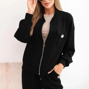 Moteriškas iš viskozės su atsegama palaidine ir kelnėmis