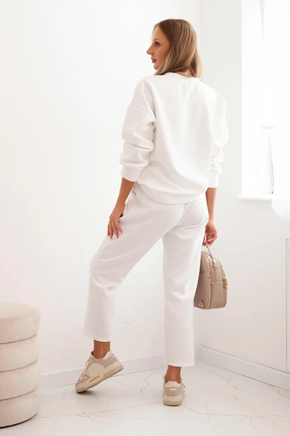 34418_1 Moteriškas iš viskozės su dekoratyviniu motyvu ir kelnėmis ecru - Image 2