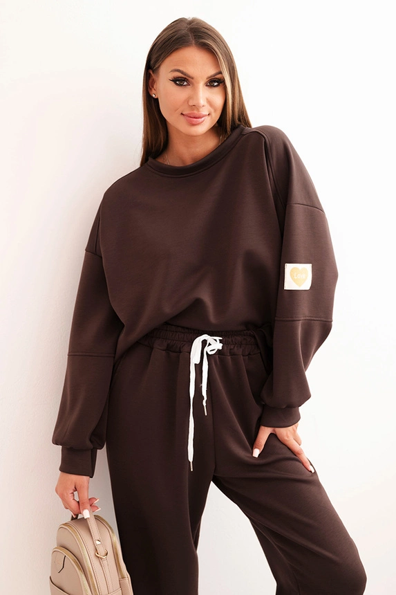 34426_1 Moteriškas su laisvu džemperiu ir kelnėmis su užrašu LOVE