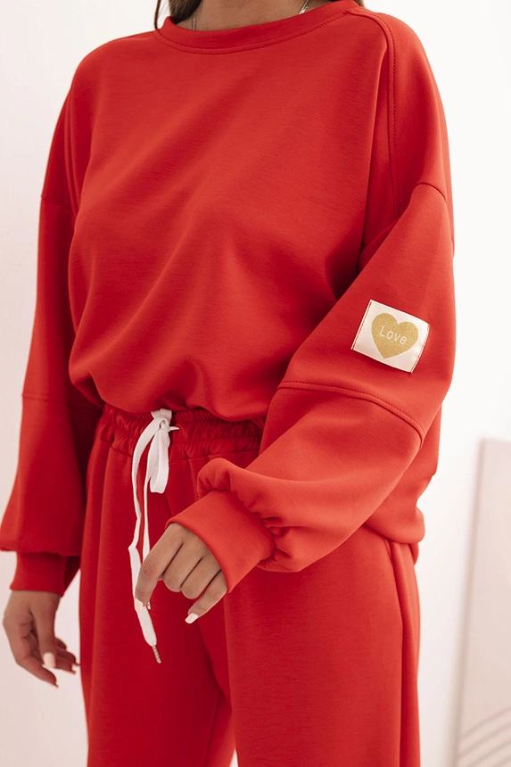 34429_2 Moteriškas su laisvu džemperiu ir kelnėmis su užrašu LOVE - Image 3