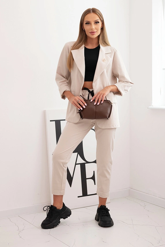 34436_3 Moteriškas Punto elegantiška švarkas ir kelnės bežinė - Image 2