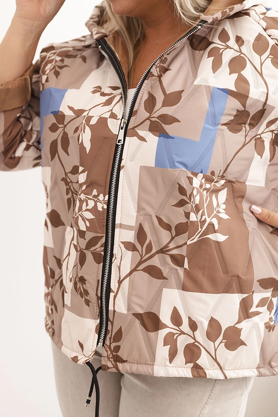 34443_3 Moteriška Plus Size striukė su gobtuvu ir ilgesne nugara fango - Image 3