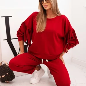 Moteriškas su kutais ant rankovių sviestinis