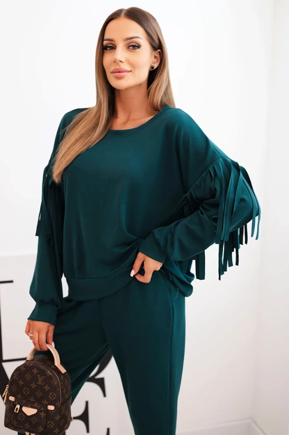 34484_3 Moteriškas su kutais ant rankovių sviestinis melsvas