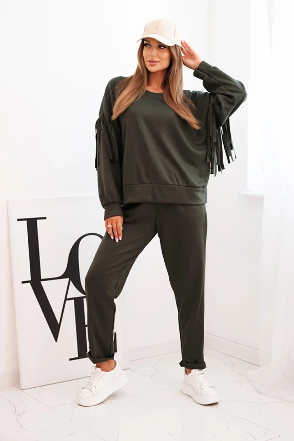 34486_1 Moteriškas su kutais ant rankovių sviestinis khaki - Image 2