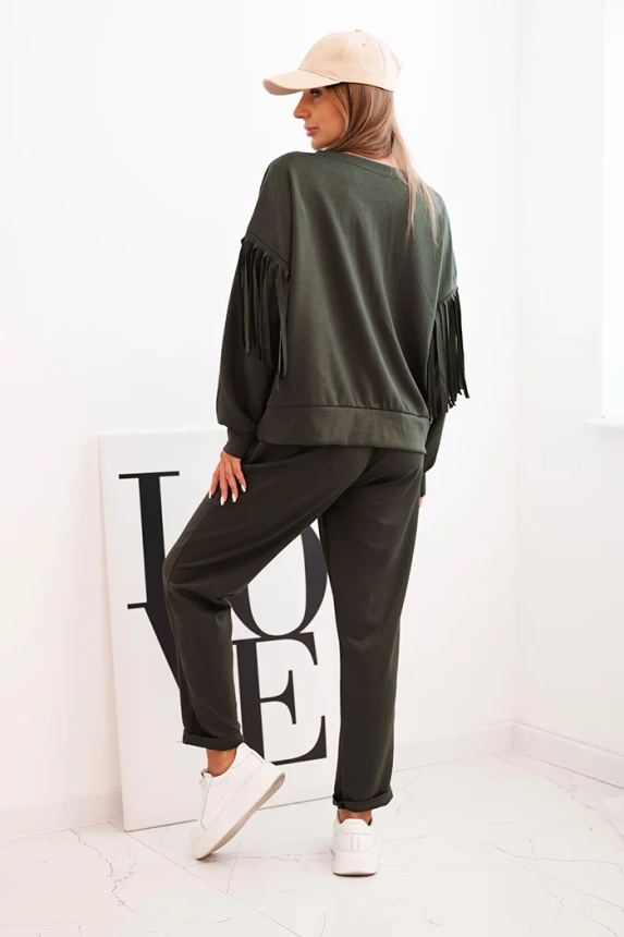 34486_2 Moteriškas su kutais ant rankovių sviestinis khaki - Image 3