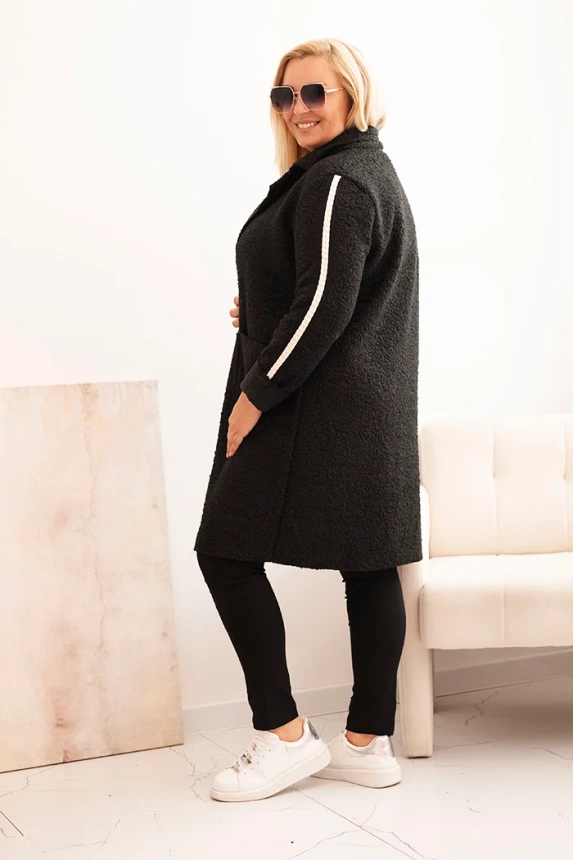 34513_2 Moteriškas Plus Size paltas iš dirbtinio avikailio su kišenėmis - Image 4