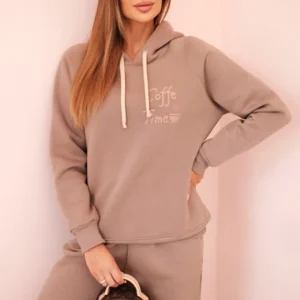 Moteriškas medvilninis šiltas su fango spausdiniu fango