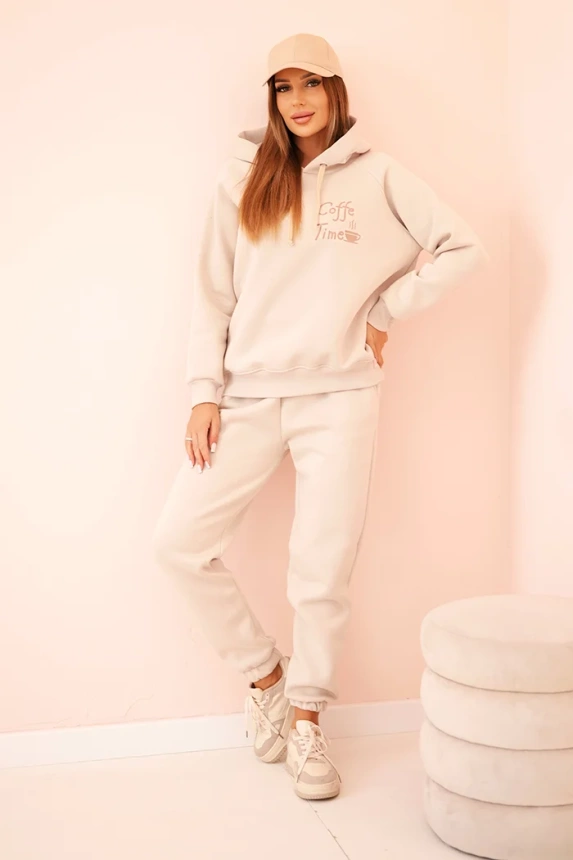 34628_1 Moteriškas , medvilninis, šiltas su spauda, bežinis - Image 2