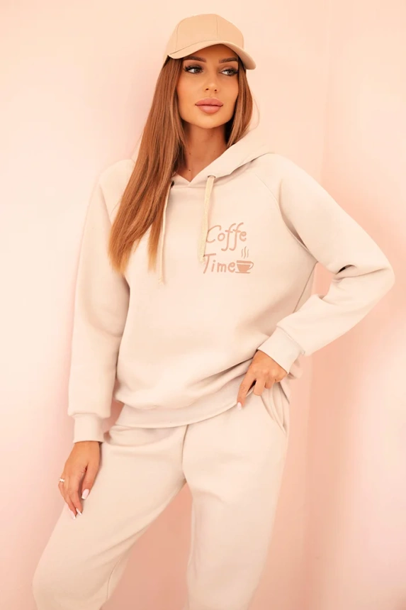 34628_3 Moteriškas , medvilninis, šiltas su spauda, bežinis