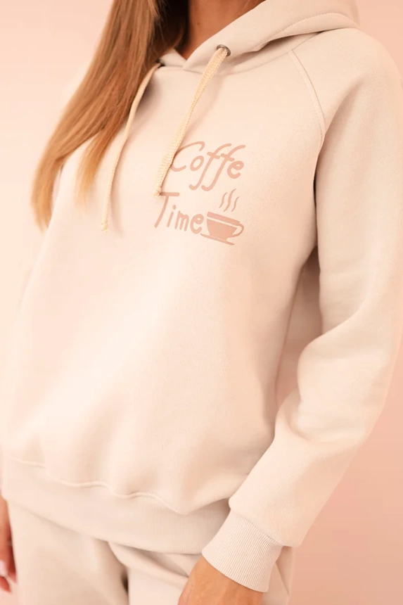 34628_4 Moteriškas , medvilninis, šiltas su spauda, bežinis - Image 4