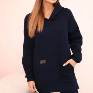 Moteriškas , medvilnė, džemperis su gobtuvu ir aukštu juosmeniu leggingai