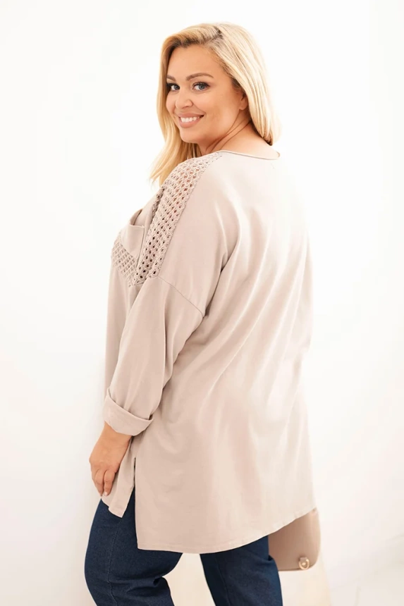 34771_2 Moteriška Plus Size medvilninė marškinėliai su spauda bežinė - Image 3
