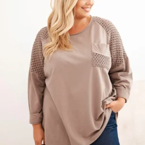 Moteriška Plus Size medvilninė bluzonė su spauda fango