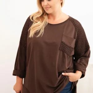 Moteriška Plus Size medvilninė bluzonė su spauda