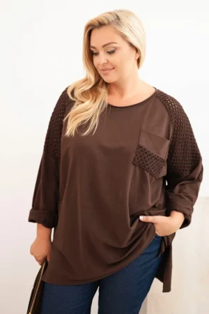 Moteriška Plus Size medvilninė bluzonė su spauda