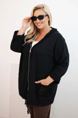 Moteriška Plus Size medvilninė oversize palaidinė su ilgomis rankovėmis