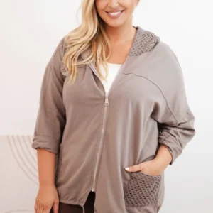 Moteriška Plus Size oversize medvilninė palaidinė su ilgomis rankovėmis fango
