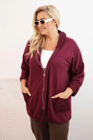 Moteriška Plus Size medvilninė oversize palaidinė su ilgomis rankovėmis