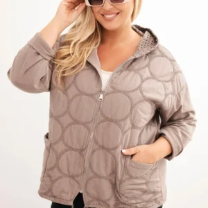 Moteriška Plus Size medvilninė striukė su užtrauktuku fango