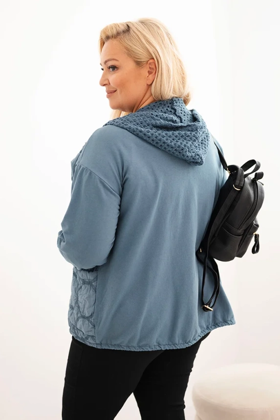 34809_2 Damska džemperis Plus Size medvilninis užtrauktukas - Image 3