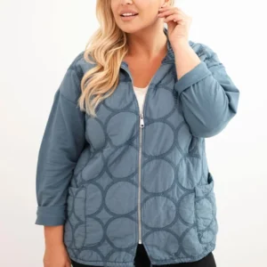 Damska džemperis Plus Size medvilninis užtrauktukas