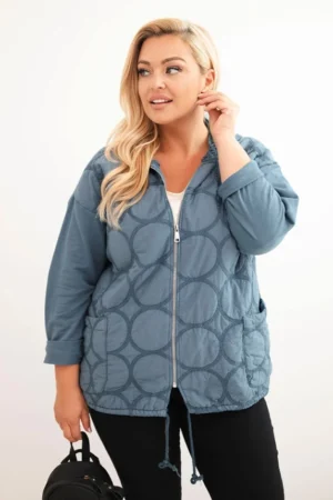 Damska džemperis Plus Size medvilninis užtrauktukas