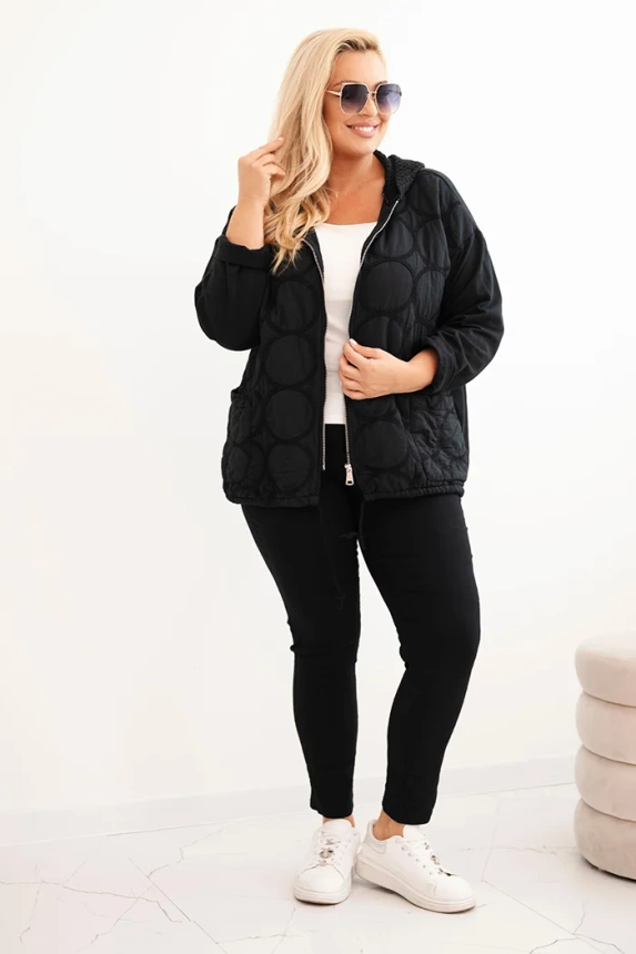 34811_1 Moteriška Plus Size medvilninė džemperis su užtrauktuku - Image 2